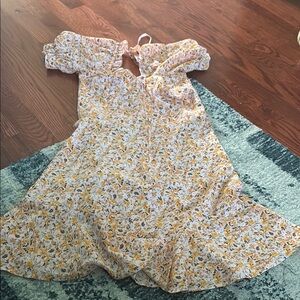 Floral Kids Dress in Yellow and White
